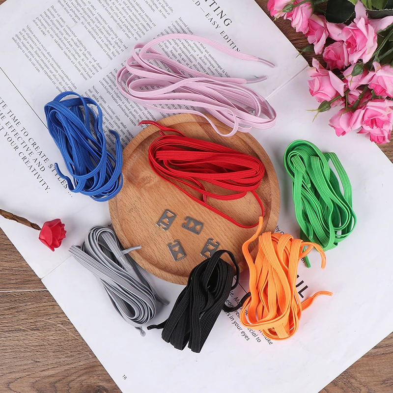 1pair New Elastic Band 105CM No Tie Lazy ShoeLaces Elastic Rubber Shoelace With Buckle