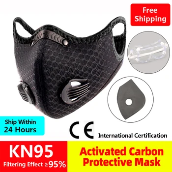 

Cycling Mask Mask Filter Bike Face Mask Dust Mask Activated Carbon With Filter Anti-Pollution Motorcycle Face Safety Mask Filter