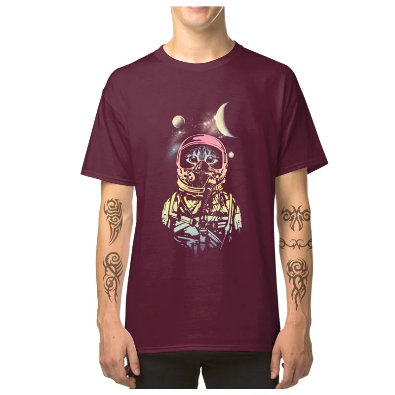 Мужские тёмные очки ретро Tops & Tees Catstronaut 3D Футболка с принтом Кот космонавт 100%