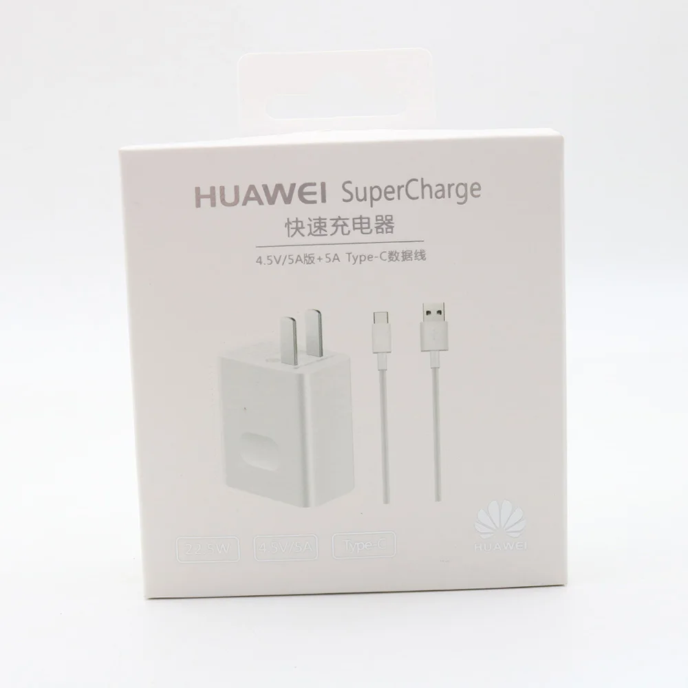 HUAWEI Оригинальное быстрое зарядное устройство mate 9 10 mate 20 Pro P20 Supercharge Быстрый дорожный настенный адаптер 4.5V5A/5V4. 5A type-C 3,0 USB кабель - Тип штекера: US charger cable set