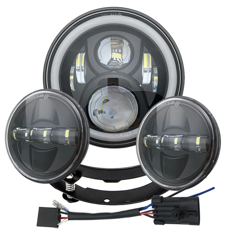 1 комплект фар для мотоцикла Harley 7 "светодиодный с DRL4 1/2" Противотуманные фары