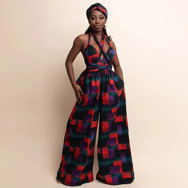 Chika African Suspenders Jumpsuit