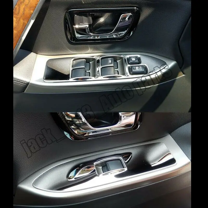 Car modification Car accessories Stainless Inner Window Switch Panel Cover Trims For Mitsubishi Pajero V93 V97