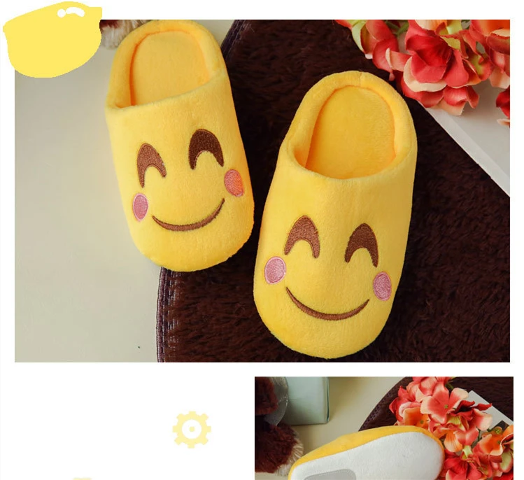 2021 Autumn Winter Children Girls Cartoon Expression Print Indoor Warm Slippers Boys Kids Casual Home Shoes girl princess shoes