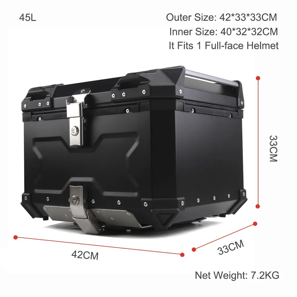 Top case moto (45L, aluminium))