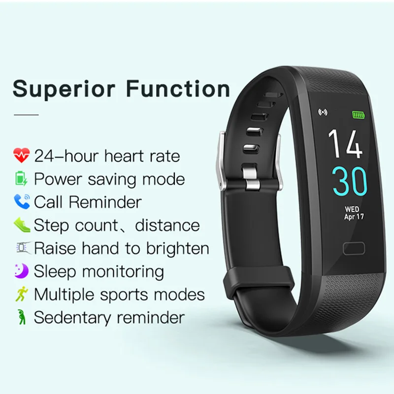 AIFFECT Smart Watch Sports Fitness Tracker With Heart rate Monitor Blood Pressure Bluetooth GPS Waterproof IP68 For IOS Android