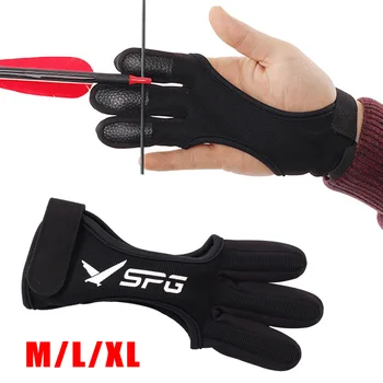 

SPG Elastic Archery 3 Finger Glove Protector Gear Hand Guard Bow Arrow Fabric Finger Protection Gloves