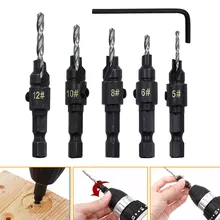 

Carpentry Reamer Chamfer With Wrench Countersink Drill Bit Set Hex Shank Quick Change Woodworking Tools Screwdriver Pilot Holes