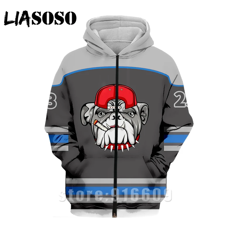 New Design Women Men 3D Print Animal Bulldog Hoodies Cosplay Jacket Sweatshirt Anime Harajuku Hoodie Hip Hop Dog Zipper Hoody (15)