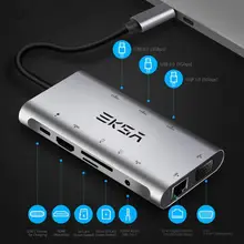 EKSA концентратор USB type C до 3,0 USB HDMI RJ45 usb-хаб для MacBook Pro Аксессуары USB разветвитель Мульти 10 портов type C концентратор USB-C