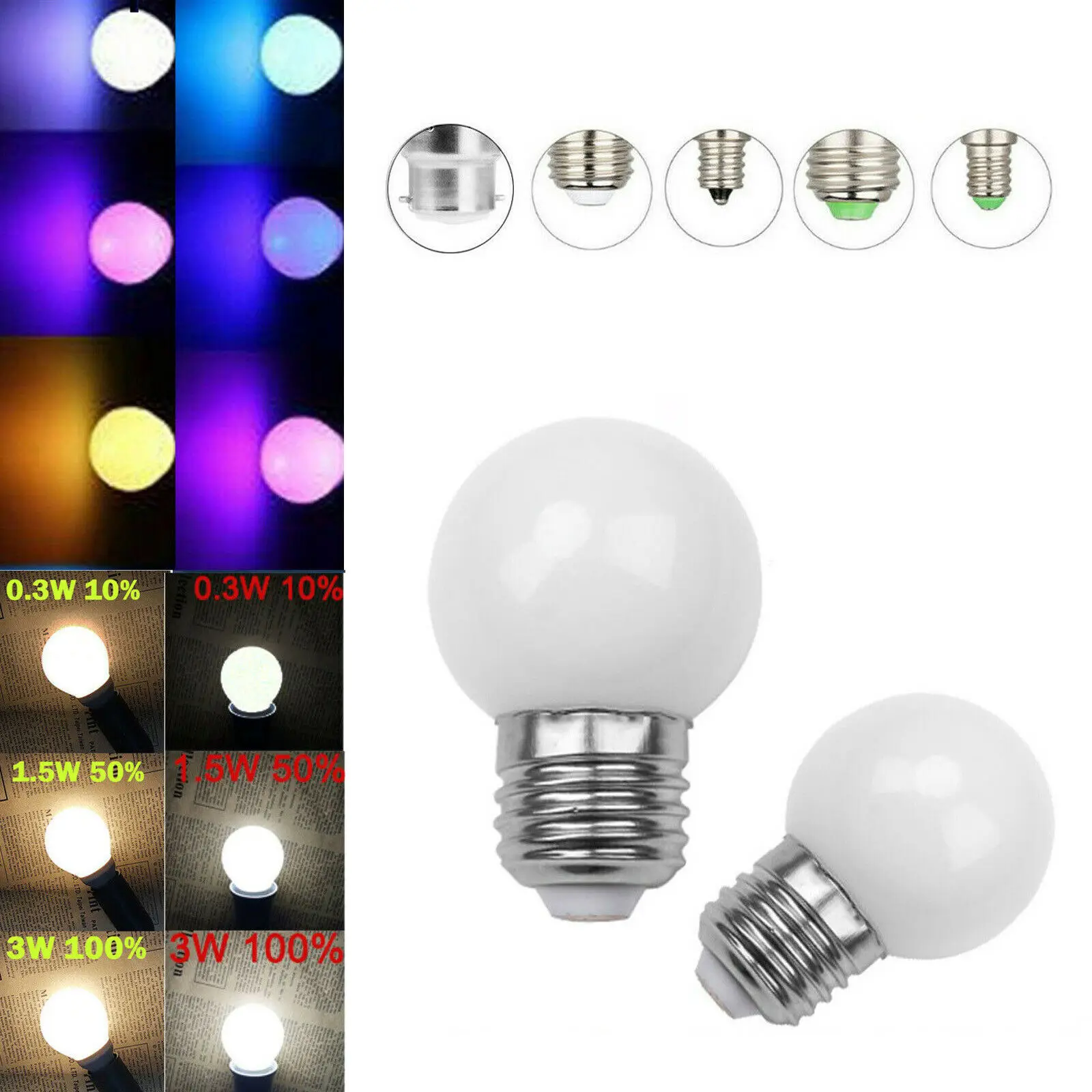 5PCS LED Bulbs B15 B22 Equival 30W Incandescent 220V Lamp Three stage