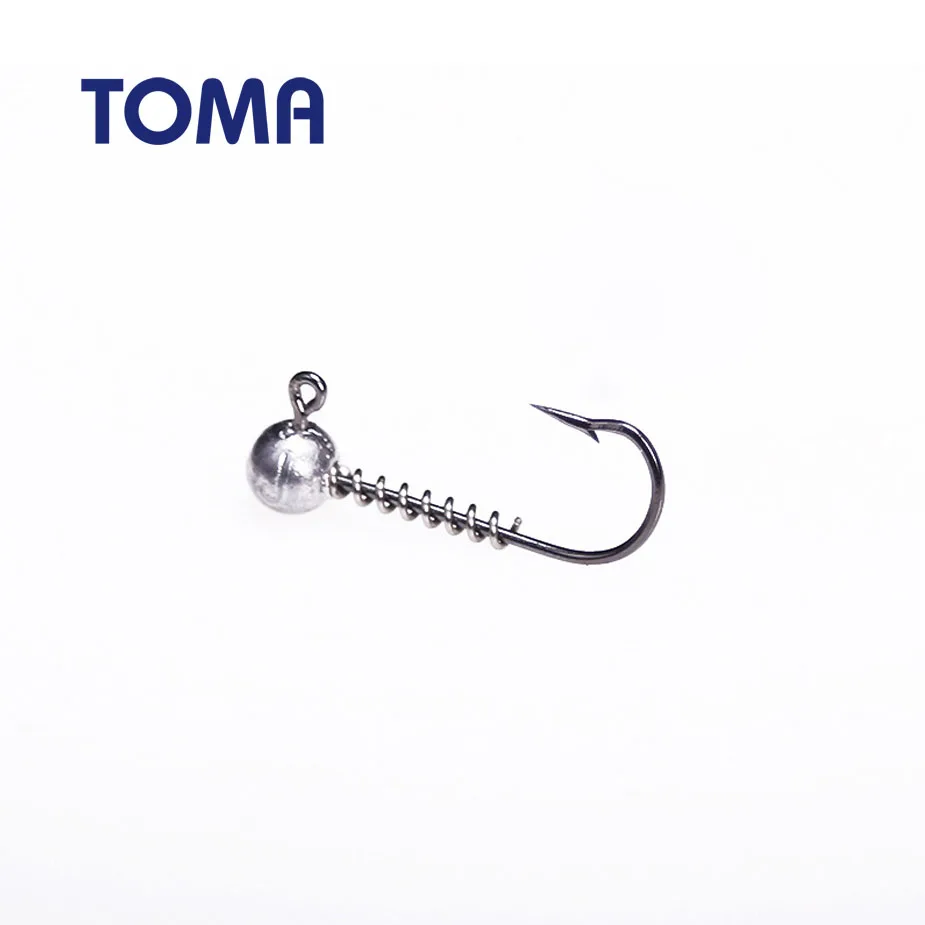 

TOMA 5PCS/lot Fishing Hooks Set Barbed Single Circle 1g Round hook Carp Fishing Jig Head for Fly fishing Accessories