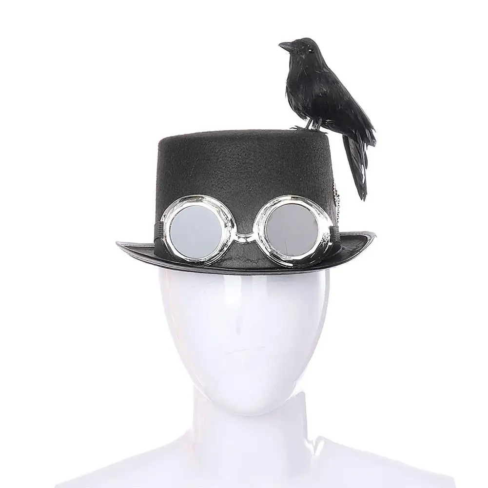 Косплей Шляпы Ворон ретро готические шляпы в стиле стимпанк для Хэллоуина Косплей шапочки