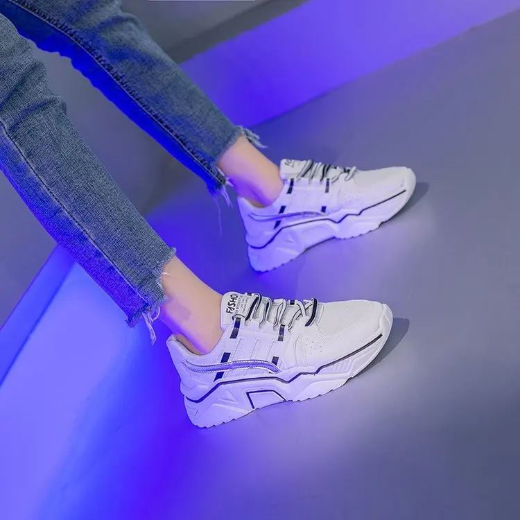 Women Fashion Sneakers Platform Sneakers Lace-up Ladies Brand Chunky Causal Shoes Woman Basket Sports Shoes Chaussure Femme