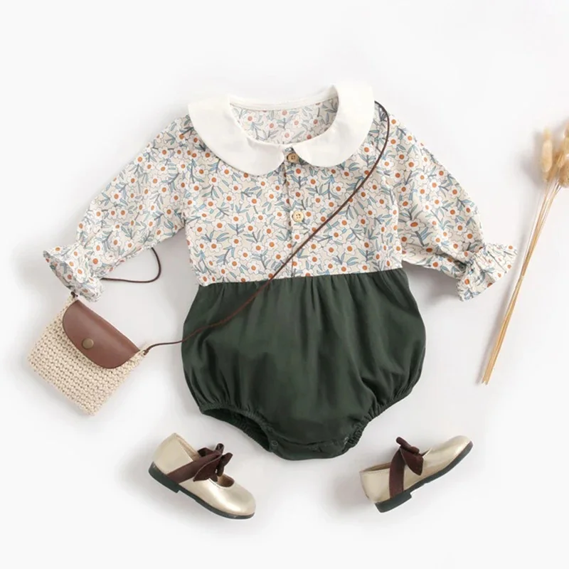 Hot Item Flower Romper Outfits Jumpsuit Infant Clothes Spring Baby-Girls Newborn Long-Sleeve Cotton GR6Je1jmdAX