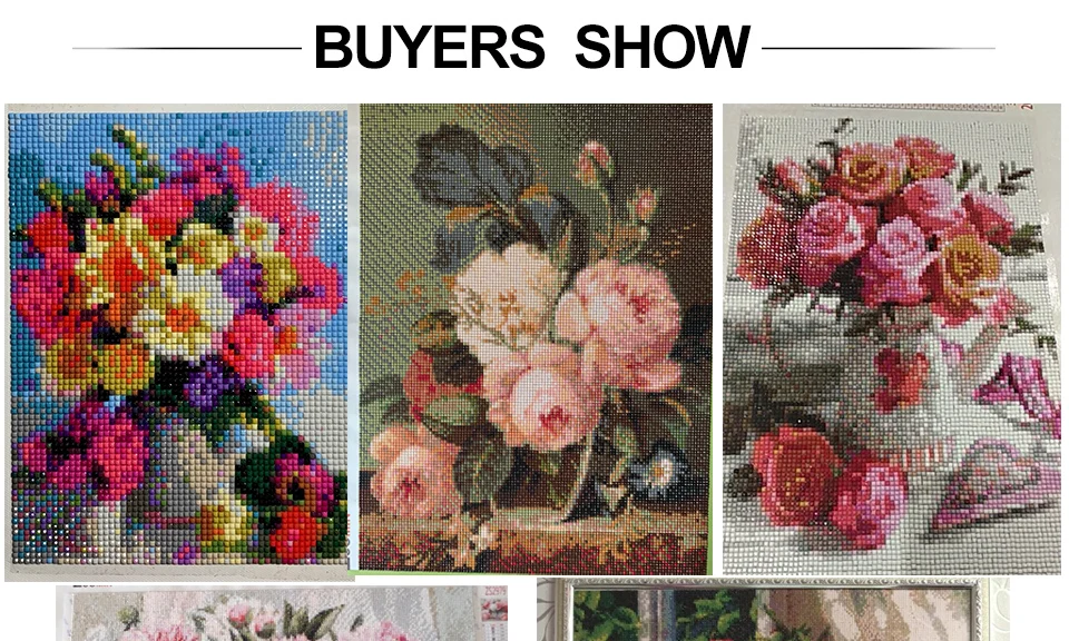 5D DIY Diamond Painting Flowers Vase Cross Stitch Kit Full Drill Embroidery Mosaic Rose Art Picture Of Rhinestones Gift Decor