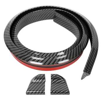 

X Autohaux 59" Carbon Fiber Pattern Car Rear Spoiler Wing Rubber Lip Tail Trim Sticker 1.5m Car Stylting DIY Refit Spoiler