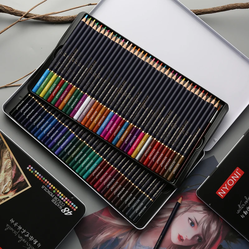 CHENYU 12/24/36/48/72 Watercolor Pencils Premium Soft Core lapis de cor Professional Soluble color Pencil for Art School Supplie