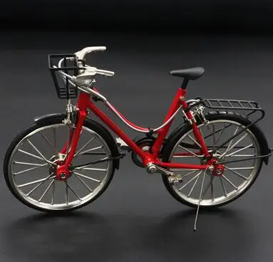 Сборка из цинкового сплава женский велосипед Модель обучающая игрушка подарок велосипед структура модель - Цвет: Красный