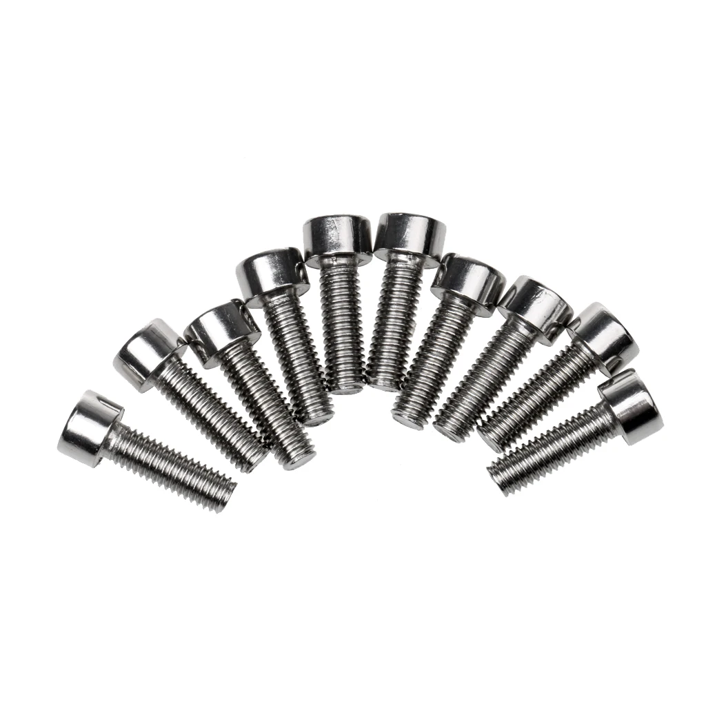 10pcs / Set M5 * 15 Bike Bottle Cage Screws - Stainless Steel, Silver