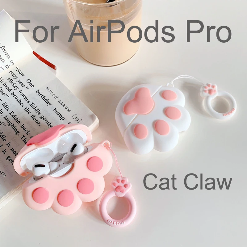 

Cute Cat Claw Wireless Earphone Case for Apple AirPods Pro Silicone Charging Headphones Case for Air Pods 3 Protective Cover