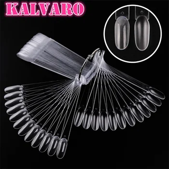 

Kalvaro 50pcs False Nail Art Tips Sharp Fan Shape Display Tools Polish Gel Nail Polish Organizer Practice Tool Nail Color Sample