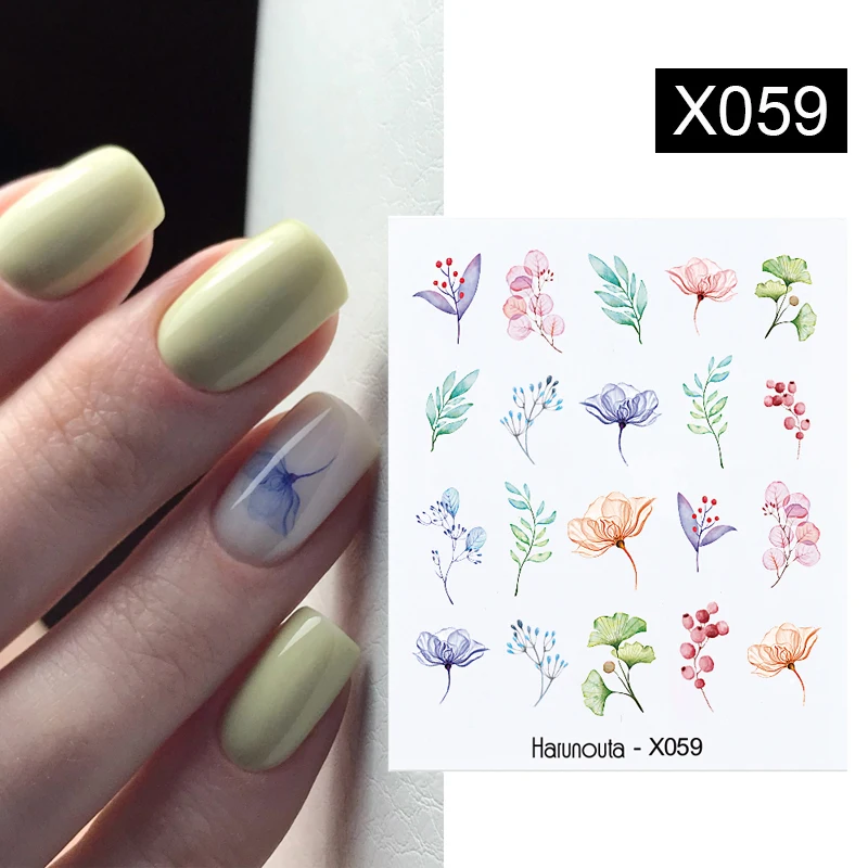 Harunouta 1 Sheet Embossed Nails Sticker 3D Flower Leaves Slider Water Transfer Nail Decals for Nail Art DIY Transfer Sticker nail stickers,nail art tools,nail art decoration,nail decals,flower stickers,uv dtf transfer stickers