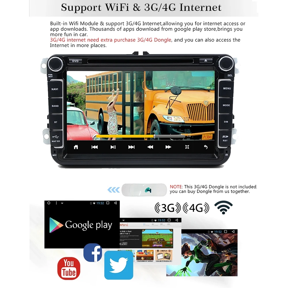 2 Din Android 7,1 автомобильный аудио dvd-плеер gps радио для VW GOLF 6 Polo Bora JETTA B6 PASSAT Tiguan; Skoda OCTAVIA 3g OBD 1+ 16 Гб