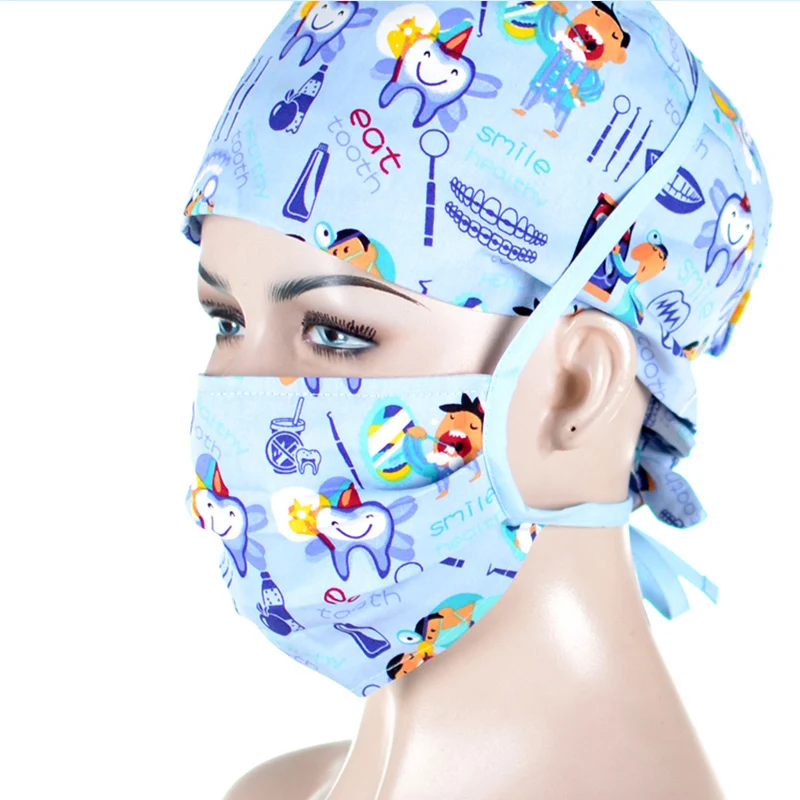Only Mask 2 Медицинские маски с узором, хирургический скраб-маска для женщин и мужчин, хлопок, регулируемые качественные маски для больницы или работы, ремни для стоматолога - Цвет: Only Mask 2