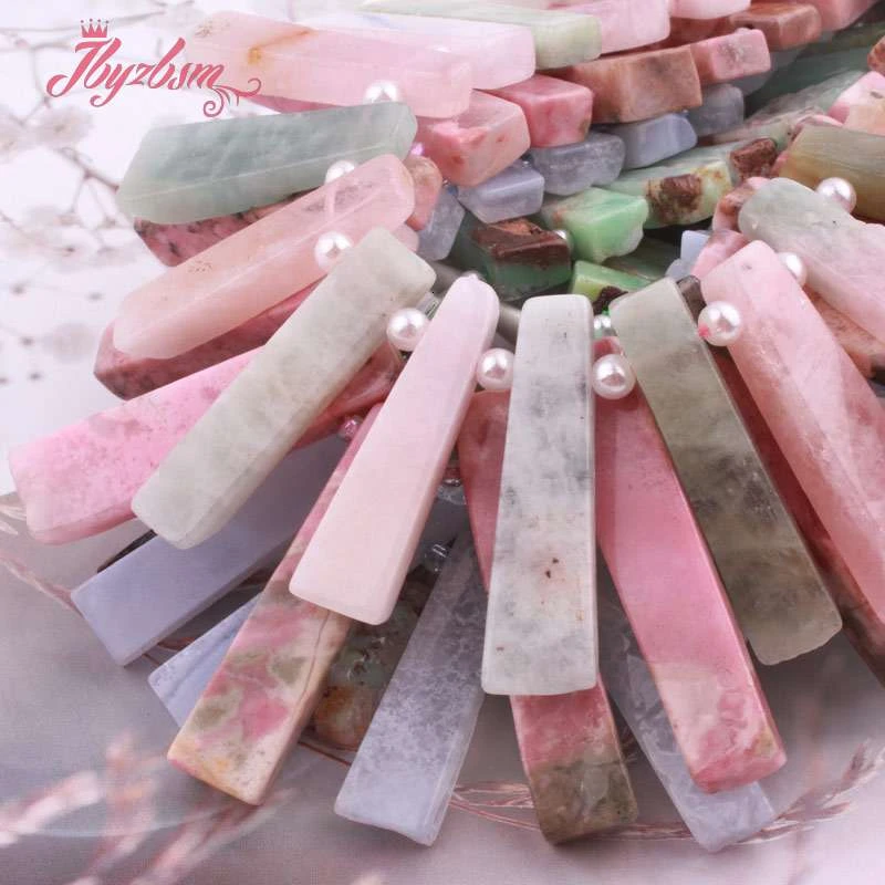 5x15-7x35mm Irregular Opal,Quartz,Agates Loose Natural Stone Beads For Jewelry Making DIY Necklace Bracelet Earring Strand 15