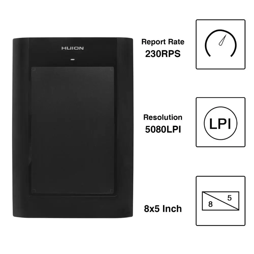 Huion W58, беспроводной графический планшет для рисования, 2048 уровней, ручка для перезарядки, 5 дюймов, портативные цифровые планшеты с сумкой для переноски, перчатки, подарки