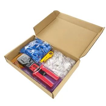 

Crimping Tool Net Clamp Set Cable Pliers Combination Crystal Rj45 Red Black Network Through-hole Head With Super Five Types Of