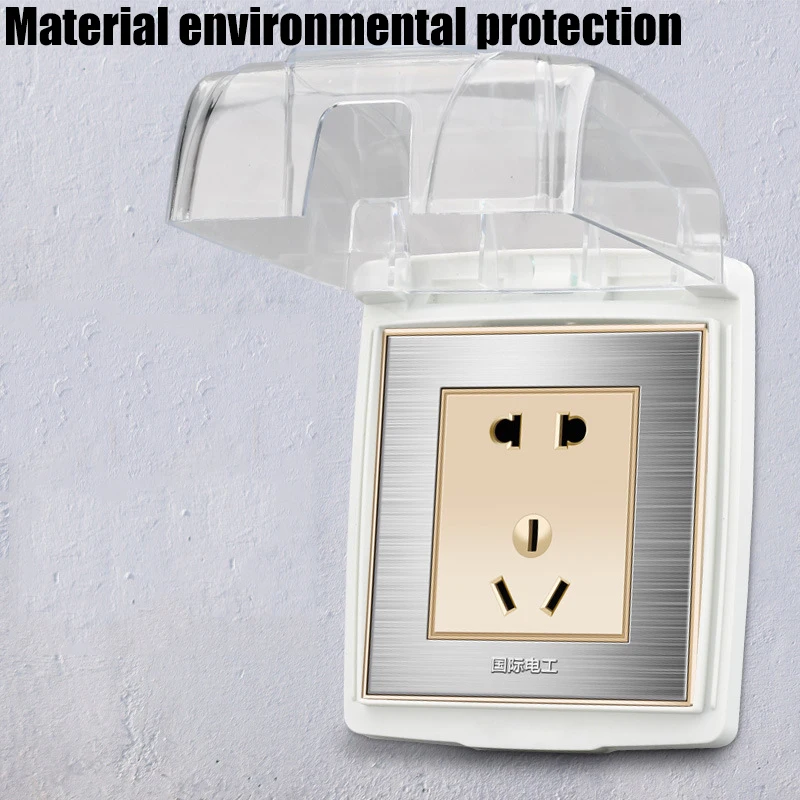 Universal 86 Type Wall Socket Waterproof Box Transparent Plate Switch Protection Cover Outdoor Socket Box Cover Protector Home