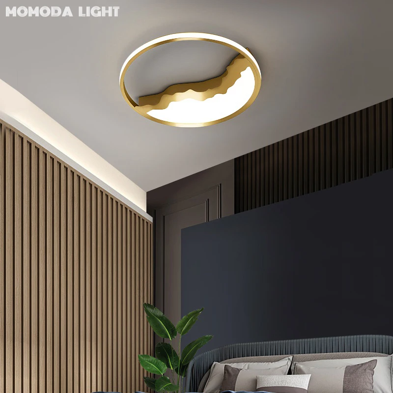 

Modern LED Ceiling Lights Round Luxury Copper Lamps for Bedroom Kitchen Room Art Deco MOMODA Original Design Indoor Lightings