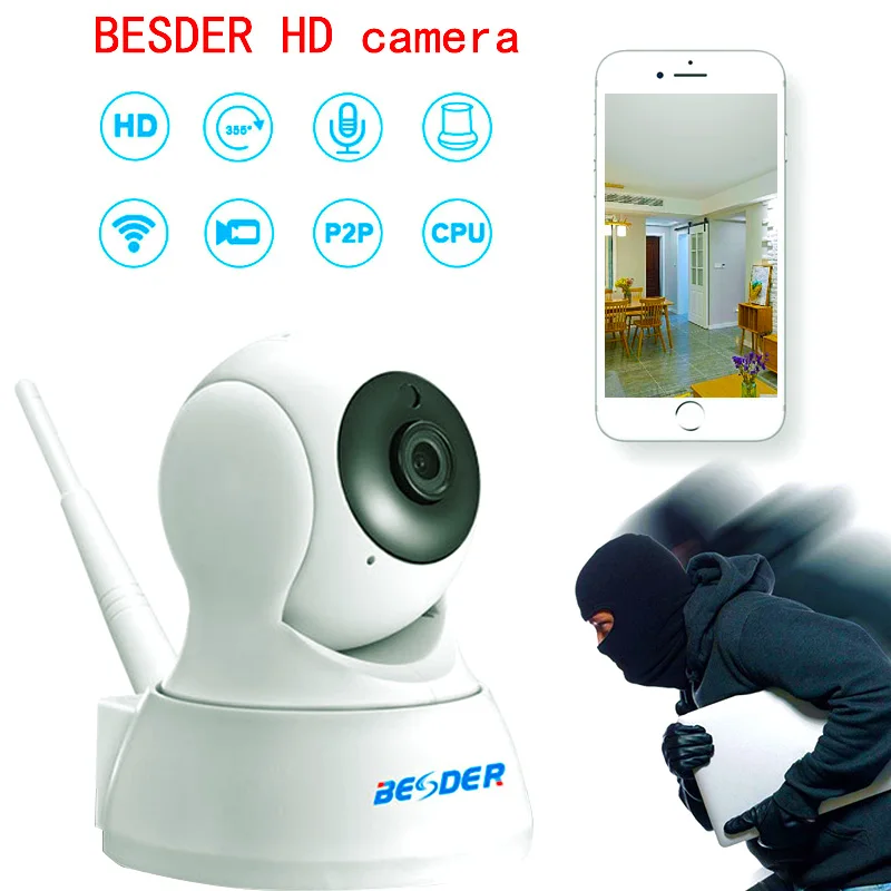 

BESDER 720P Home Security Camera Audio Wireless Mini Camera Night Vision CCTV WiFi Camera Baby Monitor Night Vision Camera