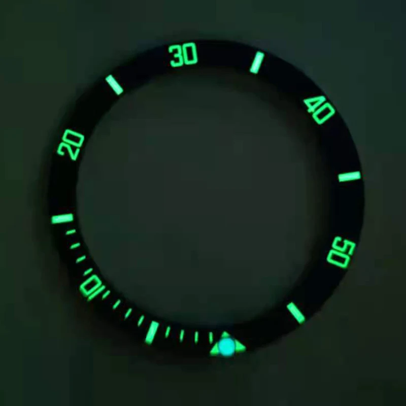 38mm Flat Ceramic bezel Insert Fit  SKX007 SKX009 SRPD SRPE Watch Accessories Green luminous Bezel Insert Men Gift