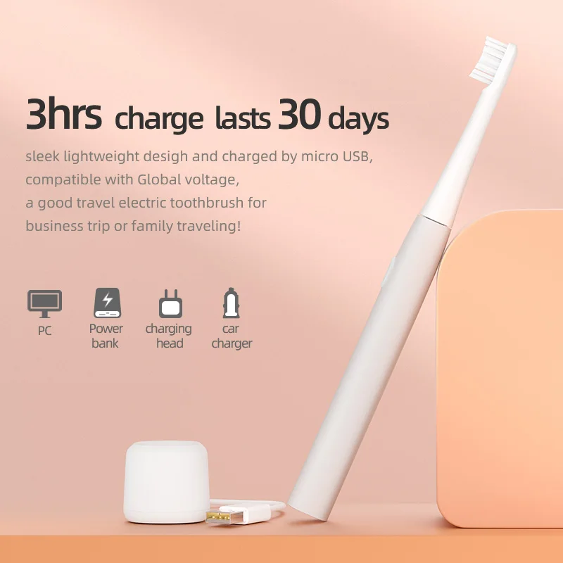 Sonic Toothbrush USB Rechargeable Tooth Brush Dental Electric for Adult Whitening Teeth Cleaner with Replacement Heads for mijia Sonic Toothbrush USB Rechargeable Tooth Brush Dental Electric for Adult Whitening Teeth Cleaner with Replacement Heads for mijia