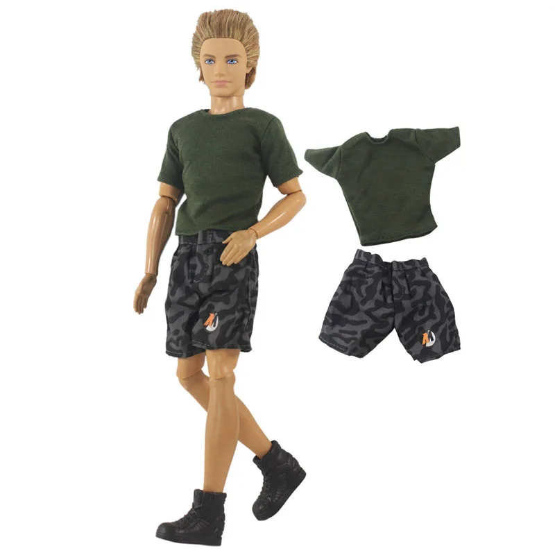Acheter 1 ensemble de tenue de poupée pour poupées Ken, vêtements  quotidiens pour hommes, mélange de T-shirt rayé, chemise, pantalon, short,  vêtements décontractés pour poupée Ken, accessoires de jouets pour enfants