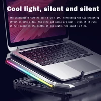 NUOXI Gaming Laptop Cooler Six Fan Led Screen Two USB Port RGB Lighting Laptop Cooling Pad Notebook Stand for Laptop 12-17 inch - Image 4