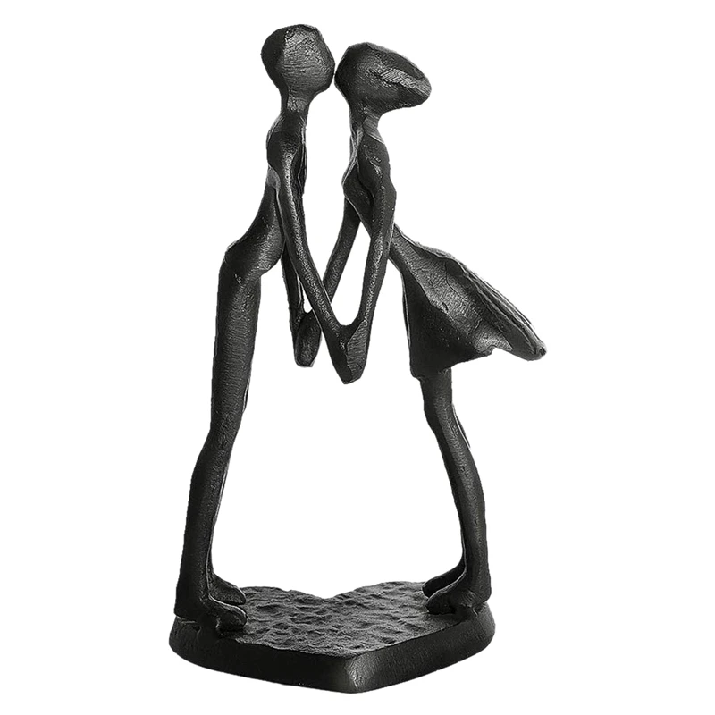 

Affectionate Couple Art Iron Sculpture, Statue Romantic Ornament Figurine Home Office Decoration (Passionate Kiss & Holding Hand