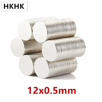 

100/200P/lot Disk Magnet 12mm x 0.5mm Strong magnet 12x0.5 mm NdFeB Rare Earth Neodymium magnet 0.5mm thin Magnets for speaker