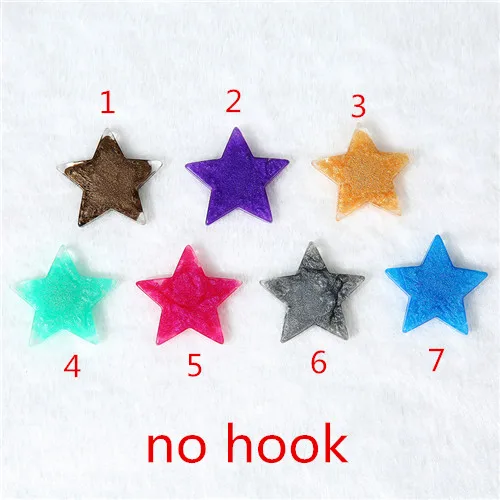 no hook 14 шт./лот, 40*35 мм, 38*38 мм, полимерные цветные Подвески с плоской задней стороной, Луна и звезда, идеально подходят для подвесок, сережек, брелков для ключей - Окраска металла: no hook