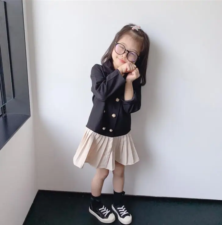 Г., платье в Корейском стиле в стиле пэчворк для девочек Осенняя детская одежда с длинными рукавами платья для девочек от 1 до 6 лет