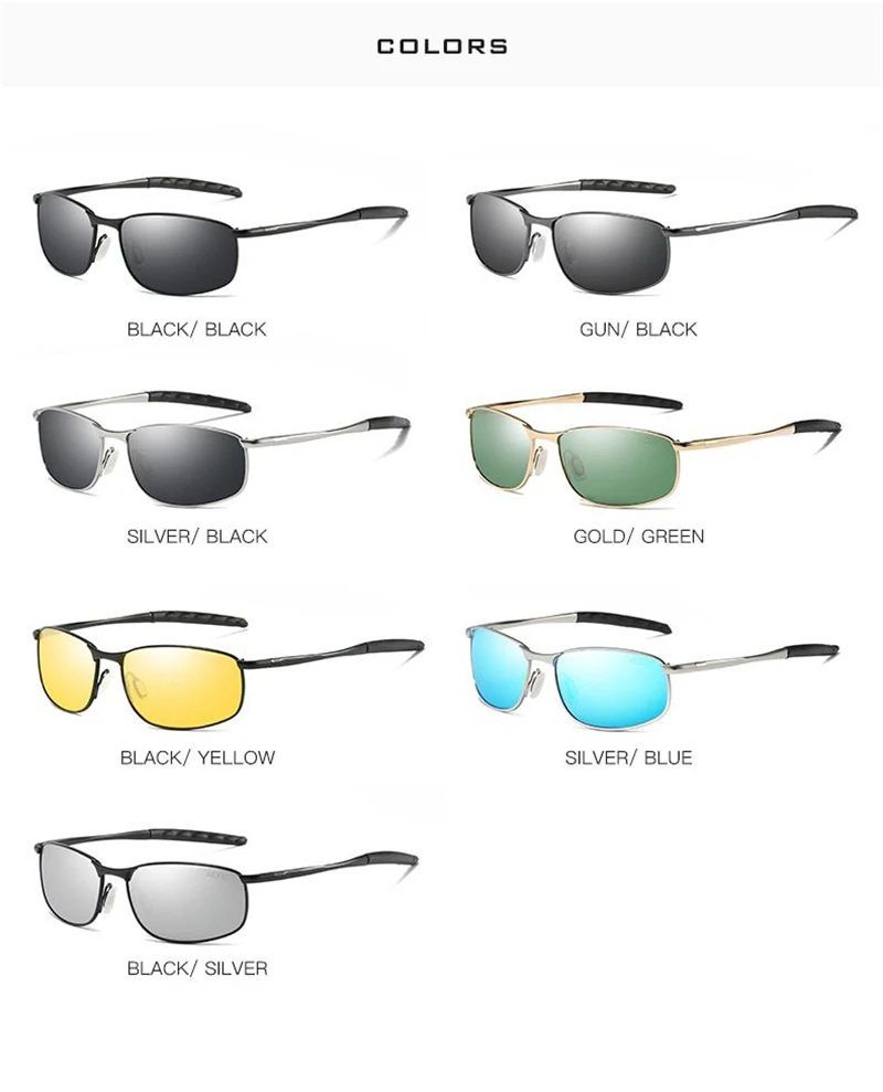 Винтажные Ретро солнцезащитные очки, мужские поляризованные солнцезащитные очки из сплава для вождения UV400, квадратные мужские солнцезащитные очки - Цвет линз: random color