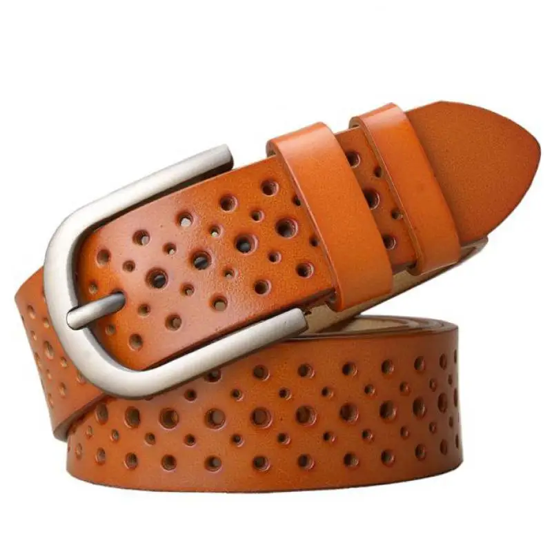 

Dames Riemen New Pure Cowhide Hollow Fashion Designer Belts Women High Quality Jeans Leather Belt width 3.3cm