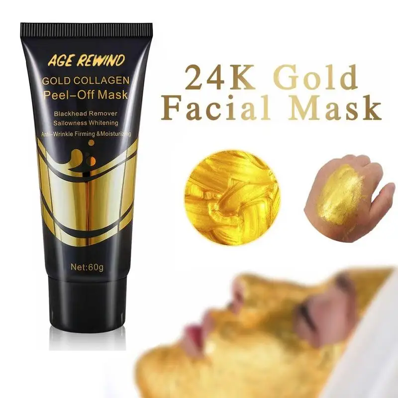 60 г, Золотая маска для удаления черных точек, усадочная, улучшающая поры, улучшающая огрубевшую кожу, отбеливающая маска от морщин, увлажняющий крем для лица