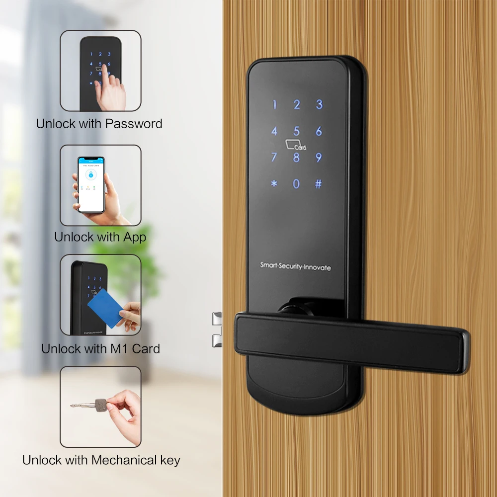 US $132.82 TTlock Bluetooth WiFi Security Safe Electronic Keypad RFID Keyless Smart Door Lock