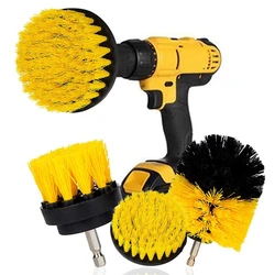 Brosse à récurer électrique, ensemble de 3 pièces, brosse de forage, brosse de nettoyage ronde en plastique pour tapis, vitres, pneus de voiture, brosses en Nylon, nouveauté 2020 