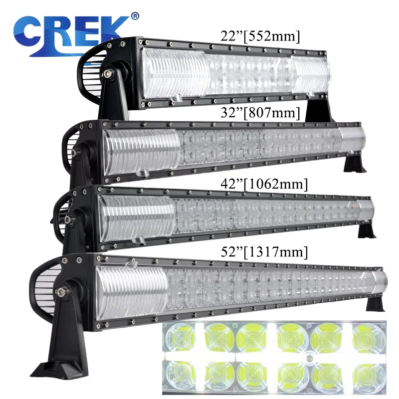 CREK 22 32 42 52 дюймов 7D прямой светодиодный рабочий светильник Бар Белый габаритного
