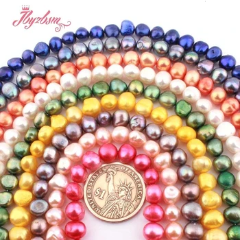 

8-9mm Freeform Freshwater Pearl Natural Stone Beads Loose For DIY Necklace Bracelet Earrings Jewelry Making Spacer Strand 15"